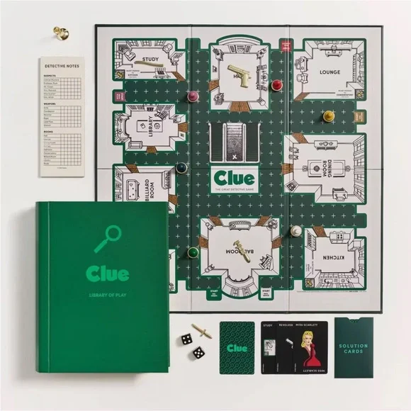 Clue Library Clue | Games | Clue Game Library Of Play Hardcover Edition Green | Poshmark